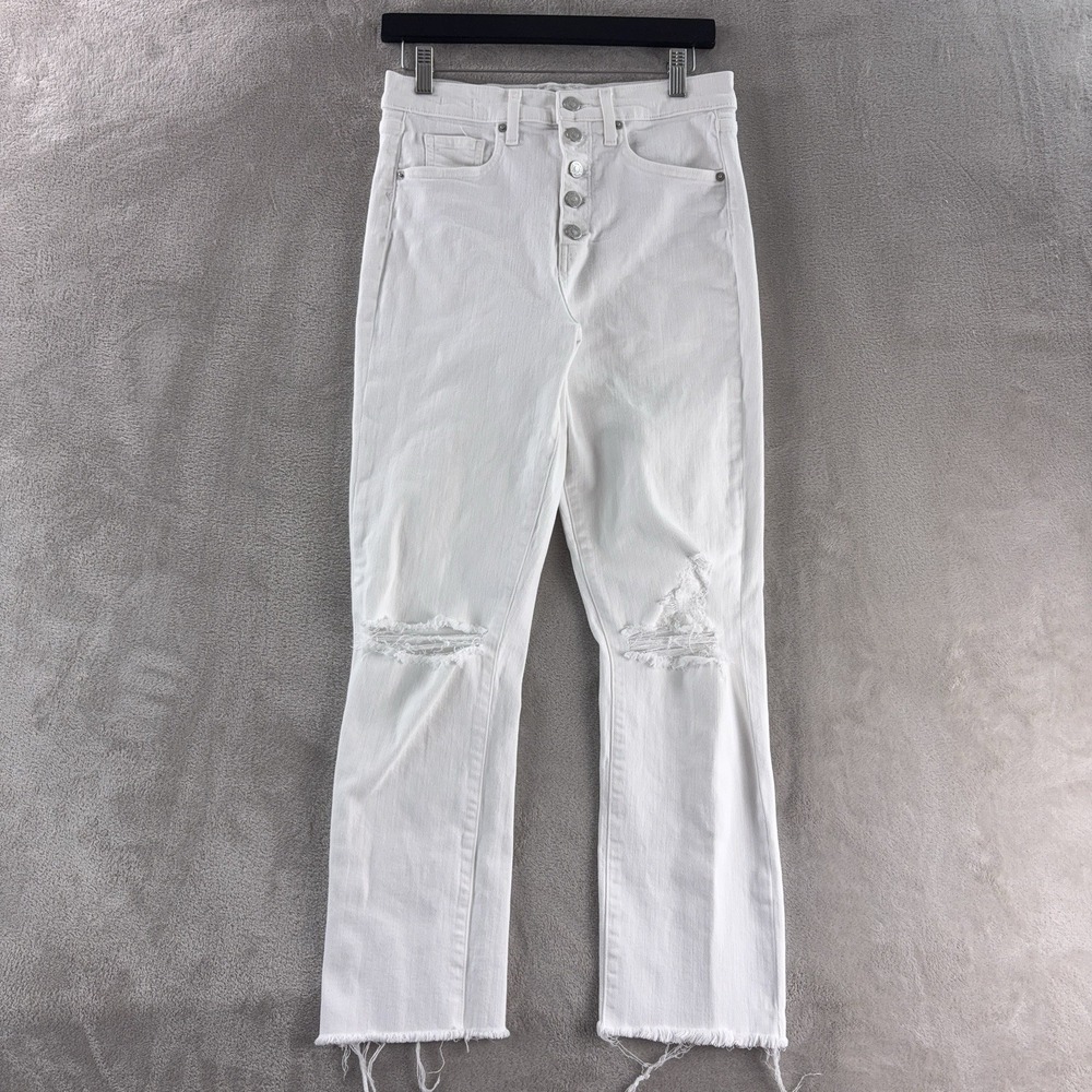 Veronica Beard Jeans Womens Size 29x27 White Ryleigh Slim‎ Straight High Rise